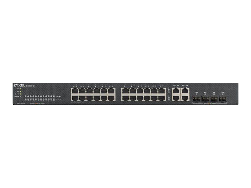Zyxel GS1920-24v2 - Conmutador - inteligente - 24 x 10/100/1000 + 4 x Gigabit SFP combinado - montaje en rack