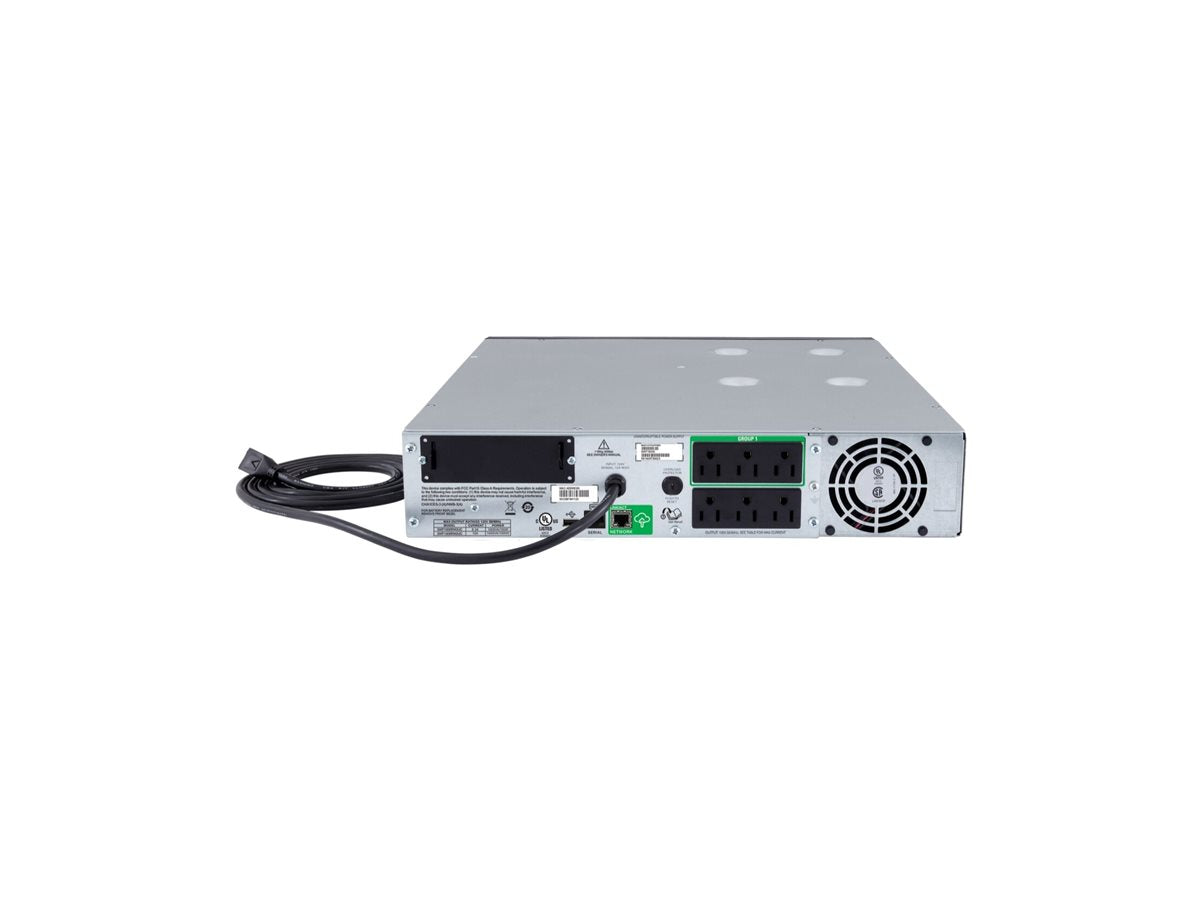 APC Smart-UPS SMT1500RM2UC - UPS (montaje en bastidor) - CA 120 V - 1 kW - 1440 VA - 1 x baterías - serial, USB - conectores de salida: 6 - 2U - negro - con APC SmartConnect - para P/N: SCL500RM1UC, SCL500RM1UNC, SMTL1000RM2UC, SMTL750RM2UC, SMX2000LVNCUS
