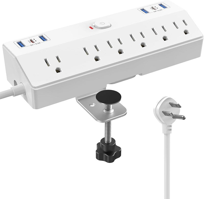 Regleta de escritorio JXGUCAT 12 en 1, 6 Salidas, 2 Puertos USB tipo C y 4 Puertos USB, 40W
