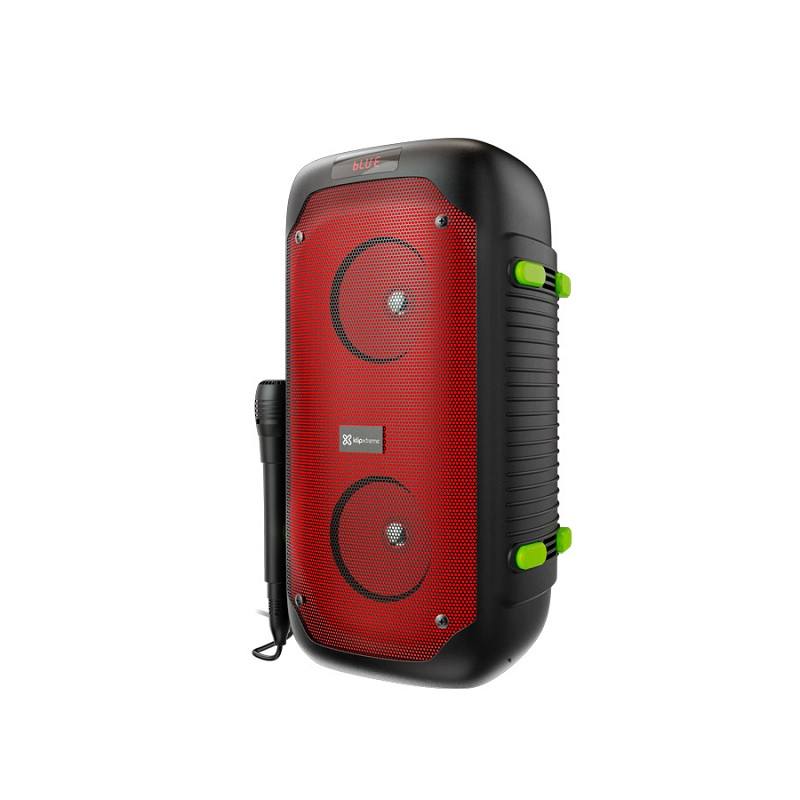 Bocina KlipExtreme BoomFire, conexión Bluetooth v5.0, Función TWS, Iluminación LED Dynamic Flame, 1200W, Negro