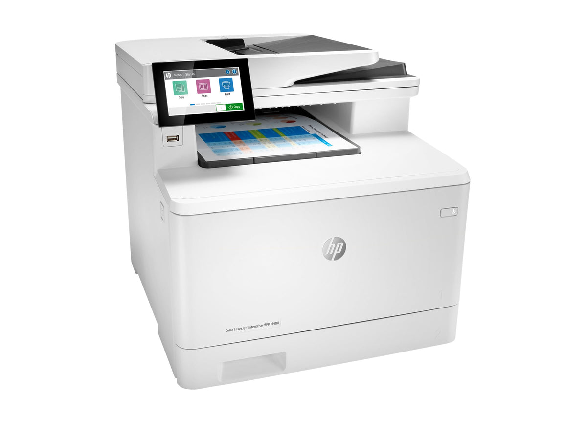 HP Color LaserJet Enterprise MFP M480f - Impresora multifunción - color - laser - Legal (216 x 356 mm) (original) - A4/Legal (material) - hasta 28 ppm (copiando) - hasta 29 ppm (impresión) - 300 hojas - 33.6 Kbps - USB 2.0, Gigabit LAN, host USB 2.0