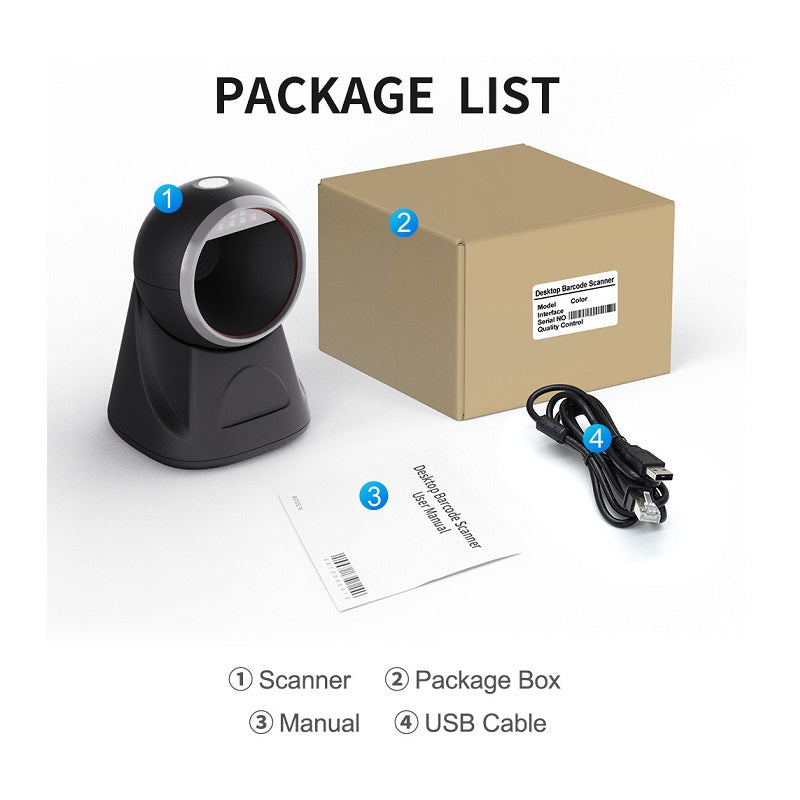 Lector de Codigo de Barra y QR T-VISION JHS-X5 2D, formato escritorio, conexión USB 2.0 color Negro