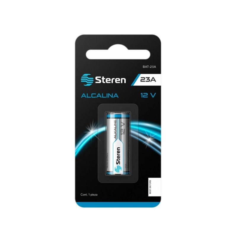 Batería alcalina Steren tipo cilindro 12V 23A