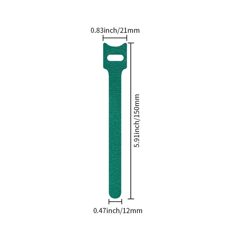 Correa de velcro tipo T para organizar cables, 12 x 150mm, 0.7 g, color verde