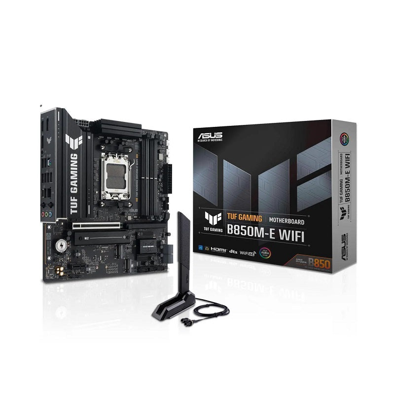 Tarjeta Madre ASUS TUF GAMING B850M-E WIFI, AMD AM5 R9, DDR5 8000MHz, PCIe 5.0, M.2, SATA 6Gb/s, HDMI, DisplayPort, M-ATX, Aura Sync