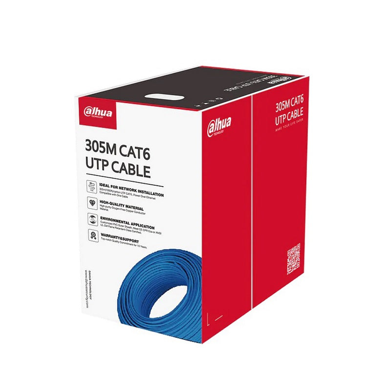 Caja de Cable UTP Cat6 DAHUA, 1000 Pies, Azul, para interiores, Aleación, 23 AWG