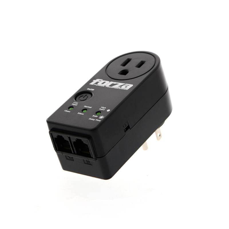 Regulador De Voltaje FORZA, 110V/50Hz Y Red RJ45, Con Switch On/Off - Negro