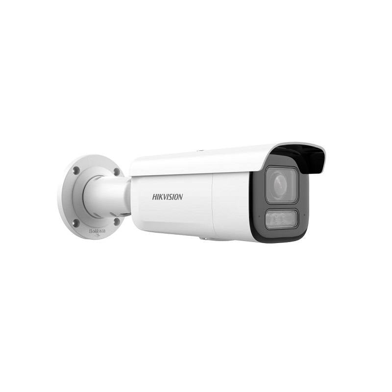Cámara IP Bullet Hikvision, POE, 2.8-12 mm, 8MP, IR 60m, Smart Hybrid Light, Micrófono dual, Outdoor/Indoor, IP67, IK10, Metal