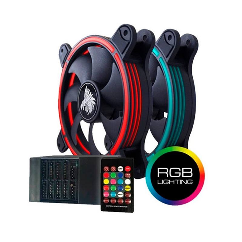 Abanicos Eagle Warrior RING, 120mm, RGB LED, Conexión 3 Pin, 5V, Paquete De 2 Unidades.