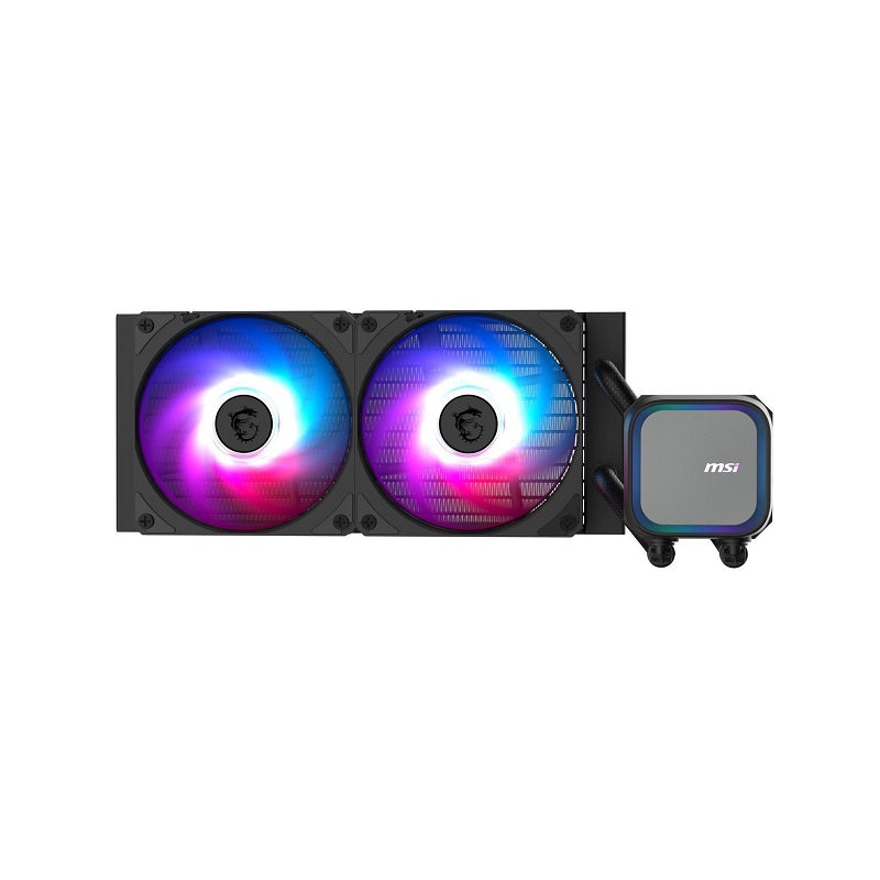 Sistema de enfriamiento Liquido MSI MAG Coreliquid A13, ARGB, Radiador 240mm 2x Fan, 2000RPM, Intel y AMD, Negro