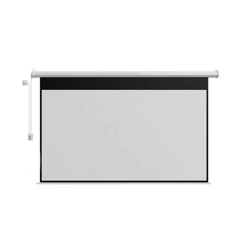 Pantalla de proyección Electrica T-Vision de 100", 16:9 HD, 1.22M x 2.14M alto x ancho, fibra de vidrio, control, blanca