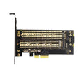 Tarjeta PCIE 4.0 Dual M.2 JEYI SK6 para SSD NVMe / NGFF, NVME (clave M) y SATA (clave B) a ranura PCIe X4 X8 X16