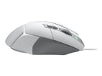 Logitech G502 X Wired Gaming Mouse - LIGHTFORCE hybrid optical-mechanical primary switches, HERO 25K gaming sensor, compatible with PC - macOS/Windows - White - Ratón - óptico - cableado - USB - blanco
