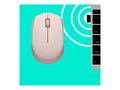 Logitech M170 Wireless Mouse, Ambidextrous, Rose - Ratón - diestro y zurdo - óptico - 3 botones - inalámbrico - 2.4 GHz - receptor inalámbrico USB - rosa