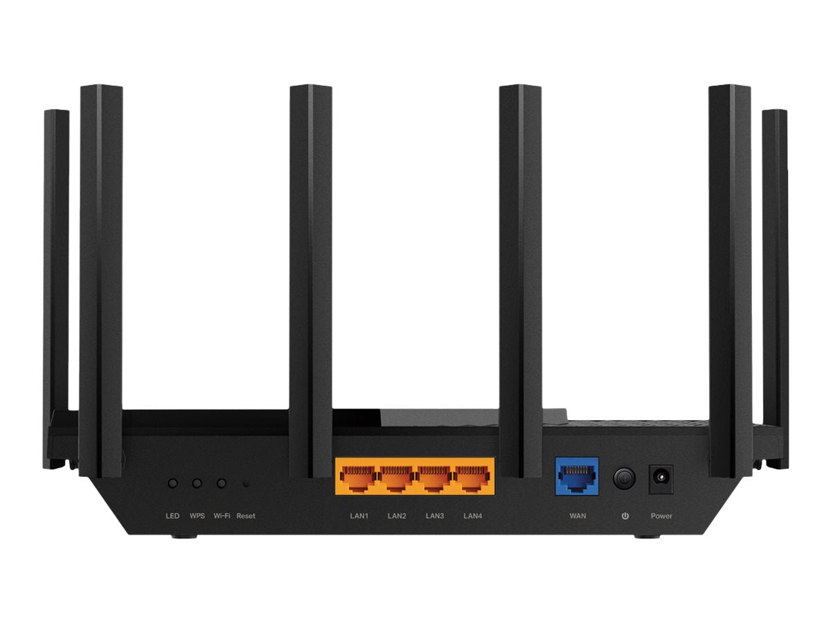 TP-LINK Archer AX73 - V1 - - enrutador inalámbrico - conmutador de 4 puertos - 1GbE - Wi-Fi 6 - Doble banda - hasta 5.4Gbps - Estructura 4T4R y HE160 en la banda 5GHz que permite una conexión ultrarrápida de 4.8 Gbps - 6 potentes antenas - Entrada USB 3.0