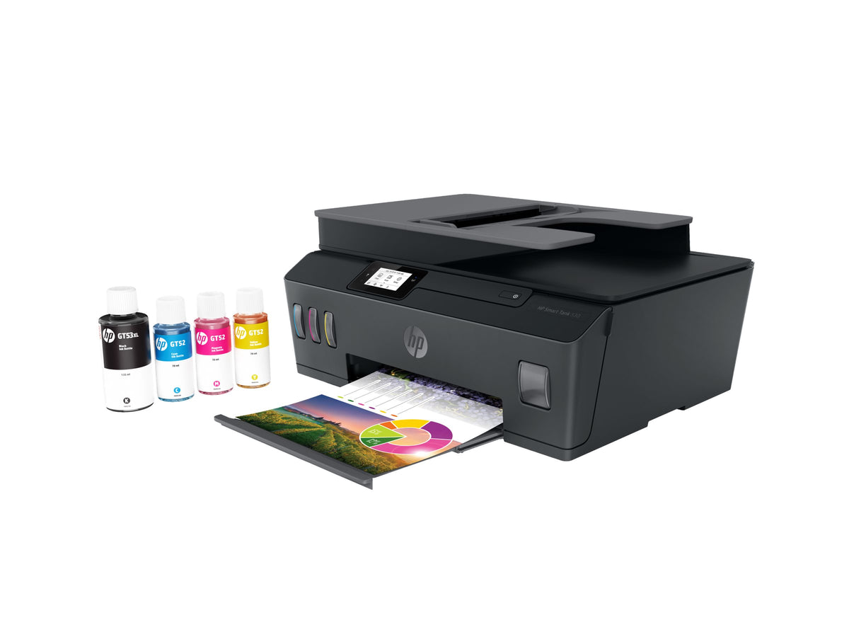 HP Smart Tank 530 - Impresora multifunción - color - chorro de tinta - Legal (216 x 356 mm) (original) - A4/Legal (material) - hasta 10 ppm (copiando) - hasta 11 ppm (impresión) - 100 hojas - USB 2.0, Wi-Fi(n), Bluetooth