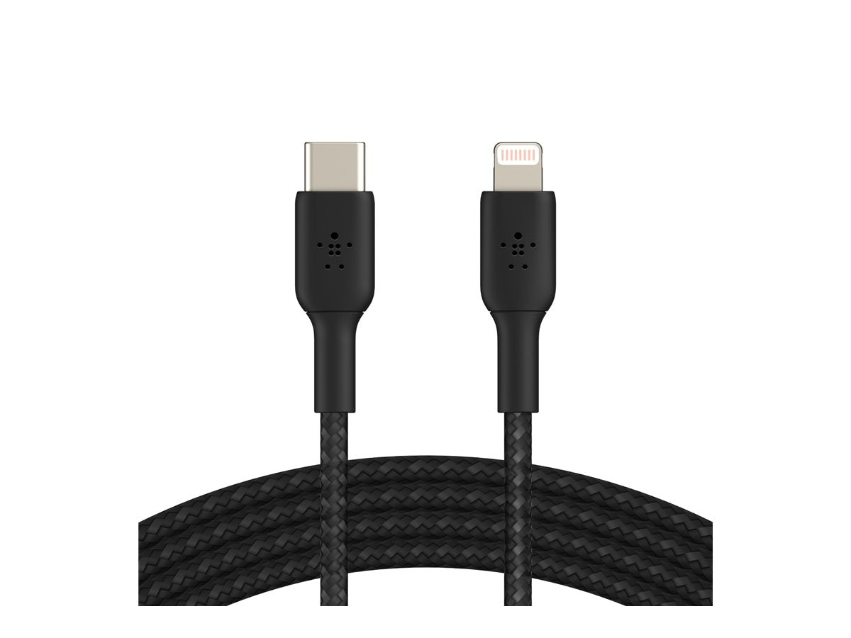 Belkin BoostCharge - Cable Lightning - 24 pin USB-C macho a Lightning macho - 1 m - negro - suministro de potencia USB (18W)