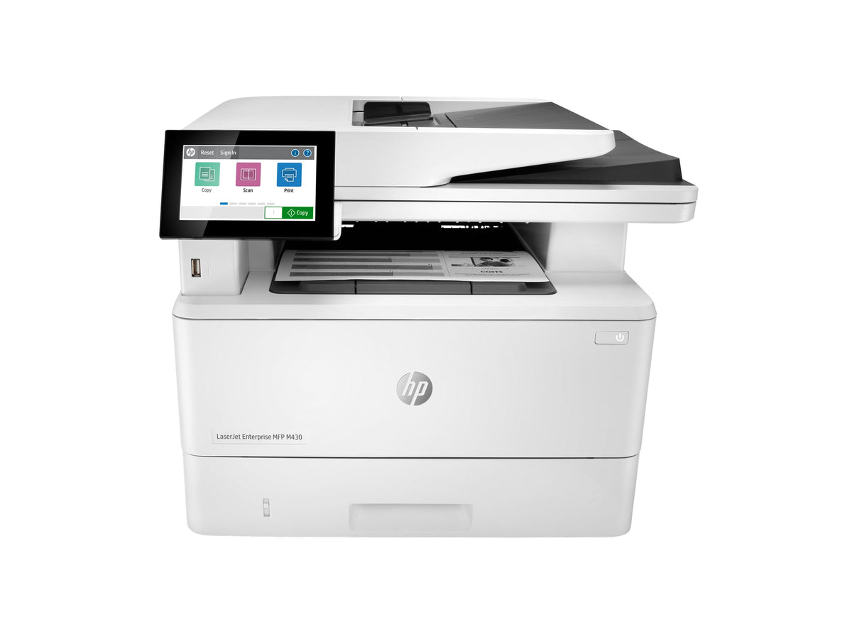 HP LaserJet Enterprise MFP M430f - Impresora multifunción - B/N - laser - 216 x 297 mm (original) - A4 (material) - hasta 40 ppm (copiando) - hasta 42 ppm (impresión) - 350 hojas - 33.6 Kbps - USB 2.0, Gigabit LAN, host USB 2.0