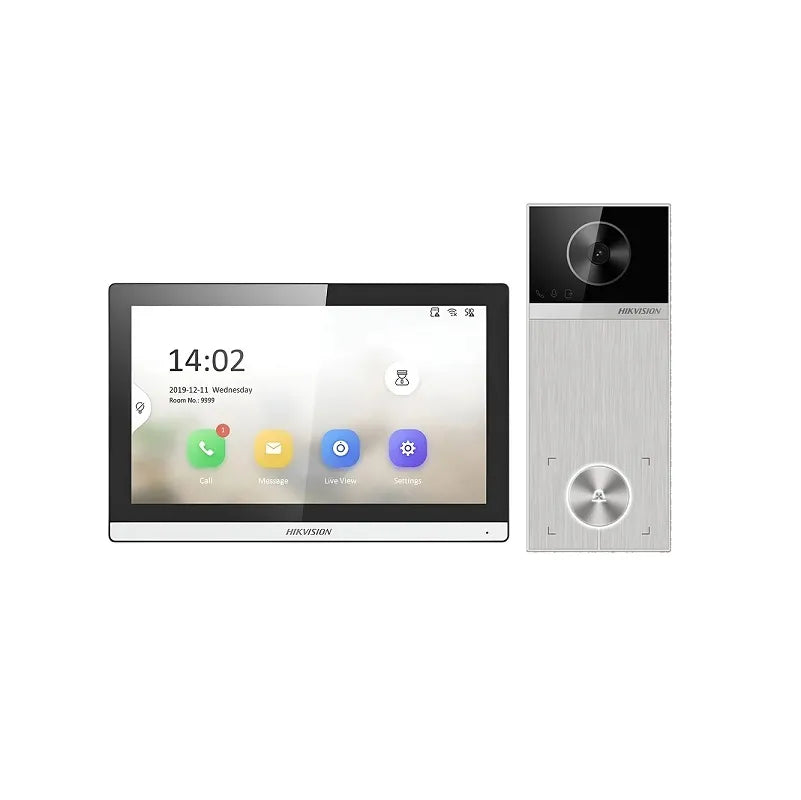 Kit Intercom IP Hikvision KIS611-S, Pantalla 7" Táctil, cámara 4MP, Lector de Tarjetas MSD, App, IP65