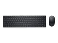 Dell Pro Keyboard and Mouse KM5221W - Juego de teclado y ratón - inalámbrico - 2.4 GHz - QWERTY - EE. UU. - negro - para Chromebook 3110, 3110 2-in-1; Latitude 9420 2-in-1; OptiPlex 7080; Precision 5560