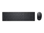Dell Pro Keyboard and Mouse KM5221W - Juego de teclado y ratón - inalámbrico - 2.4 GHz - QWERTY - EE. UU. - negro - para Chromebook 3110, 3110 2-in-1; Latitude 9420 2-in-1; OptiPlex 7080; Precision 5560