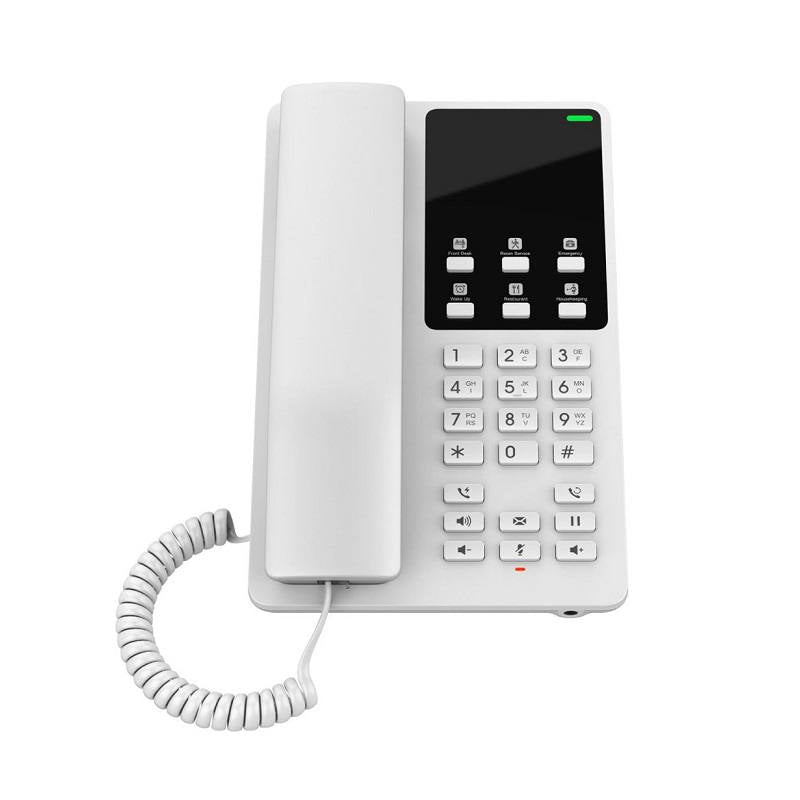 Telefono IP Wi-Fi Hotelero GRANDSTREAM GHP620W, 2 líneas, 2 cuentas SIP, codec Opus, IPV4/IPV6, color blanco
