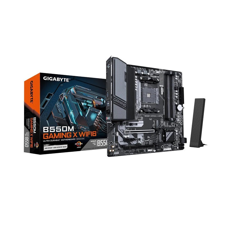 Tarjeta Madre GIGABYTE B550M GAMING X WIFI6, AMD AM4 RZ serie 5000, DDR4 3200, PCIe 3.0, M.2, SATA 6Gbs, USB 3.2, HDMI, Display Port, Micro ATX