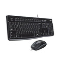 Combo Teclado y Ratón LOGITECH MK120, Conexión USB, Inglés, Negro