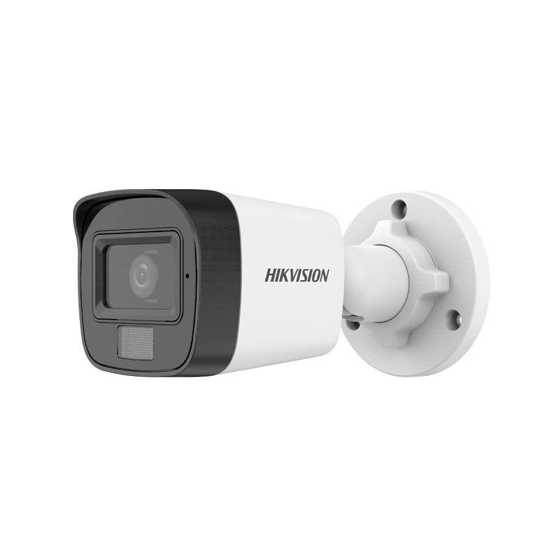 Cámara Bullet Hikvision TVI, AHD, CVI, CVBS, 2.8mm, 5MP 3K Dual Light, IR 30m, Micrófono, Outdoor/Indoor, IP67, Metal