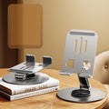Soporte de escritorio T-Vision k63 para celular, Giro 360°, altura y ángulo ajustables, Gris