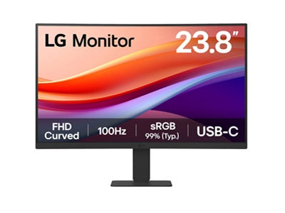 LG Monitor 24U421A-B - Curved Screen - 23.8" - 1980 x 1080 - VA - HDMI / USB-C - Black