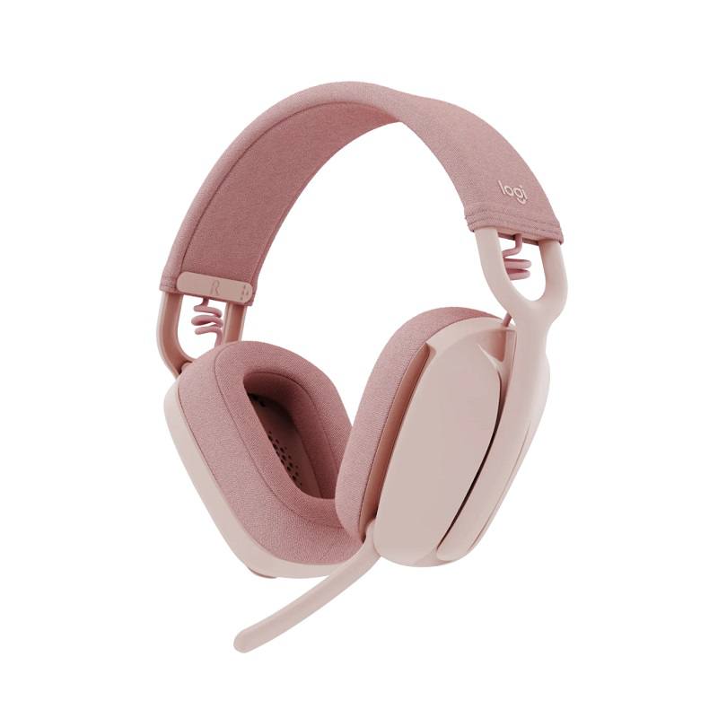 Headset Logitech Zone Vibe 100, conexión inalámbrica Bluetooth, Rosado