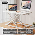 Mesita auxiliar Multifuncional Qinxiang A659, plegable, altura ajustables a 7 niveles, 73x47cm, Color Blanco