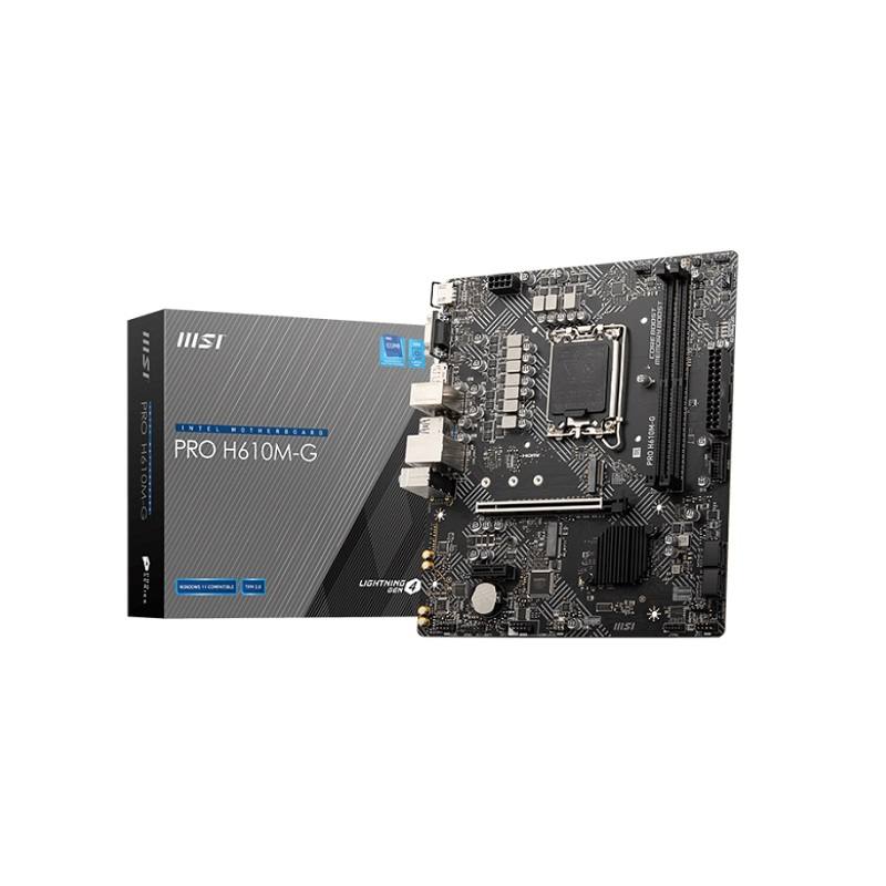 Tarjeta Madre MSI PRO H610M-G DDR5, LGA1700, DDR5 5600, SATA 6Gb/s, PCIe 4.0, M.2, VGA, HDMI, DP, Micro ATX