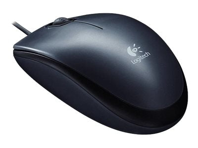 Logitech M100 - Ratón - diestro y zurdo - óptico - 3 botones - cableado - USB - negro