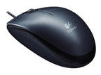 Logitech M100 - Ratón - diestro y zurdo - óptico - 3 botones - cableado - USB - negro