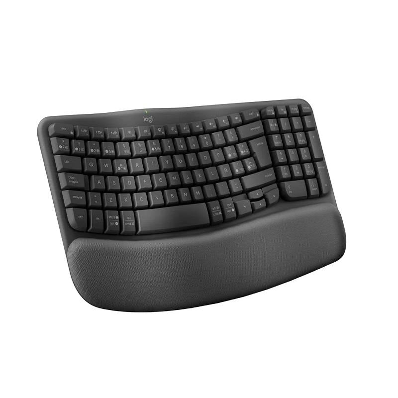 Teclado LOGITECH Ergo Wave Keys, Inalámbrico, Bluetooth, Español, Negro