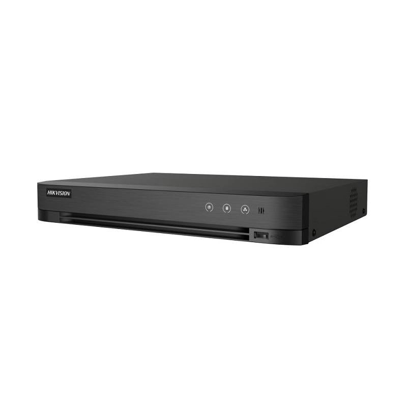 DVR Hikvision TURBO HD H.265 pro+ 4CH, HDTVI, AHD, CVI, CVBS, IP, 1080P / 5 MP LITE, HDMI/VGA, hasta 1x10TB
