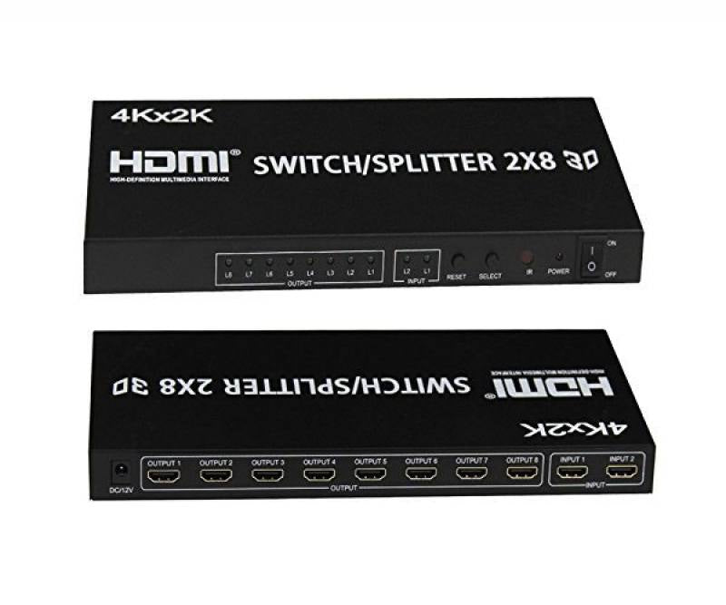Switch/Splitter HDMI (2x8) de 8 puertos de salida, HDMI 1.4A, Ultra HD , 3D, 4Kx2K