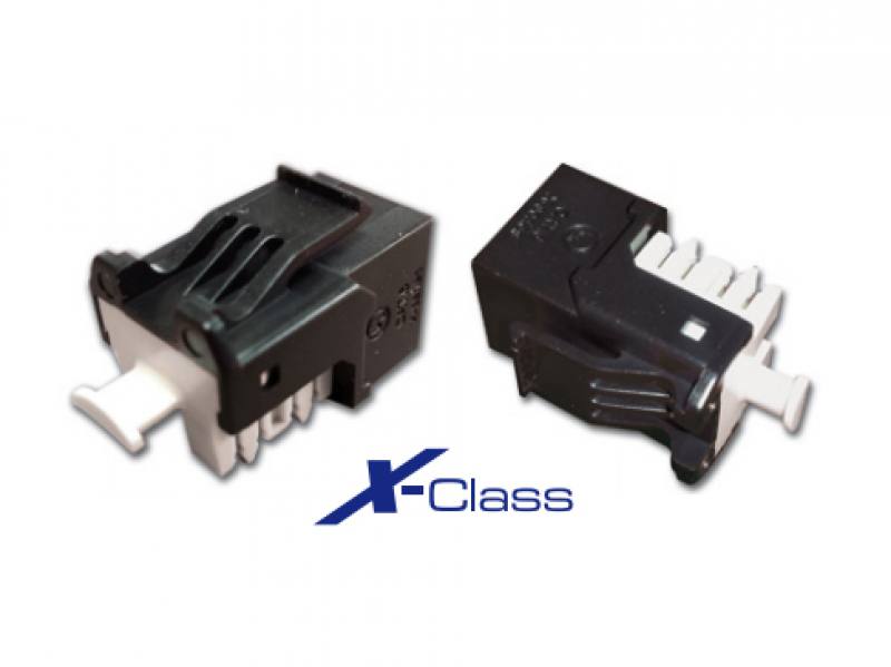 JACK RJ-45 CAT6A X-CLASS, IDC 90" GRADOS, Sin Blindar, Negro