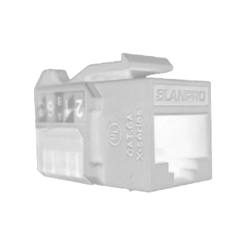 Jack RJ-45 CAT6A X-CLASS, IDC 90" grados, Zinc Blanco