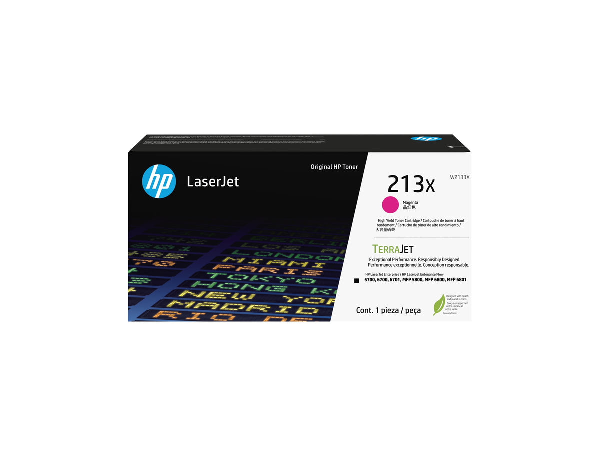 HP 213X - Alto rendimiento - magenta - original - LaserJet - cartucho de tóner (W2133X) - para Color LaserJet Enterprise 5700dn, 6700dn, MFP 6800dn