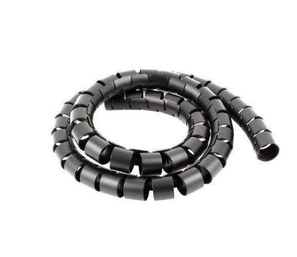 Organizador de cables en espiral de plastico de 28mm Negro (xPie)