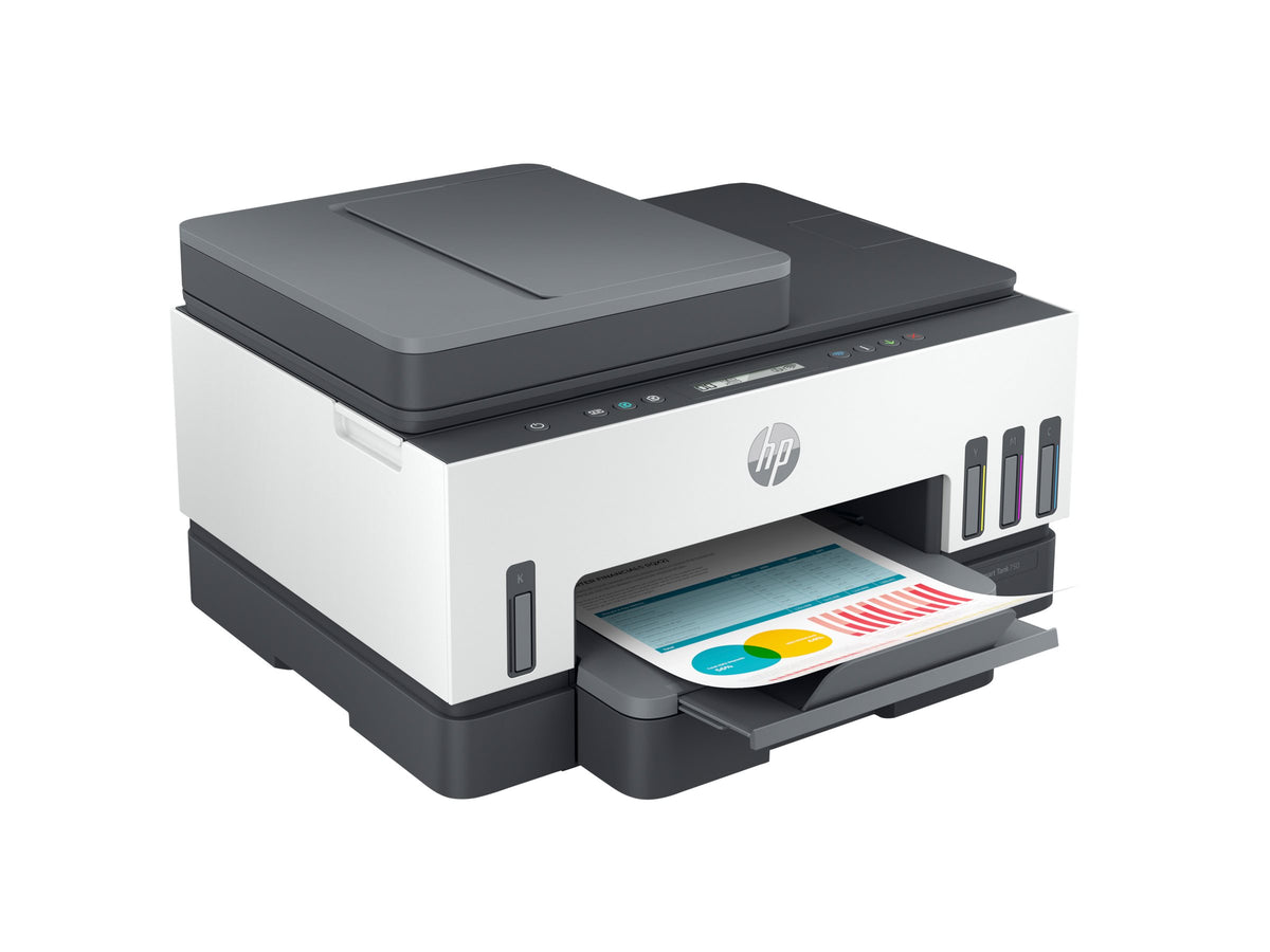 HP Smart Tank 750 All-in-One - Impresora multifunción - color - chorro de tinta - rellenable - Letter A (216 x 279 mm)/A4 (210 x 297 mm) (original) - A4/Legal (material) - hasta 13 ppm (copiando) - hasta 15 ppm (impresión) - 250 hojas