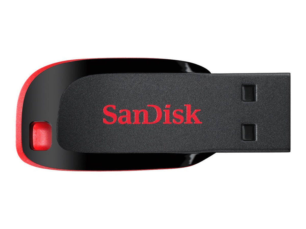 SanDisk Cruzer Blade - Unidad flash USB - 128 GB - USB - negro, rojo