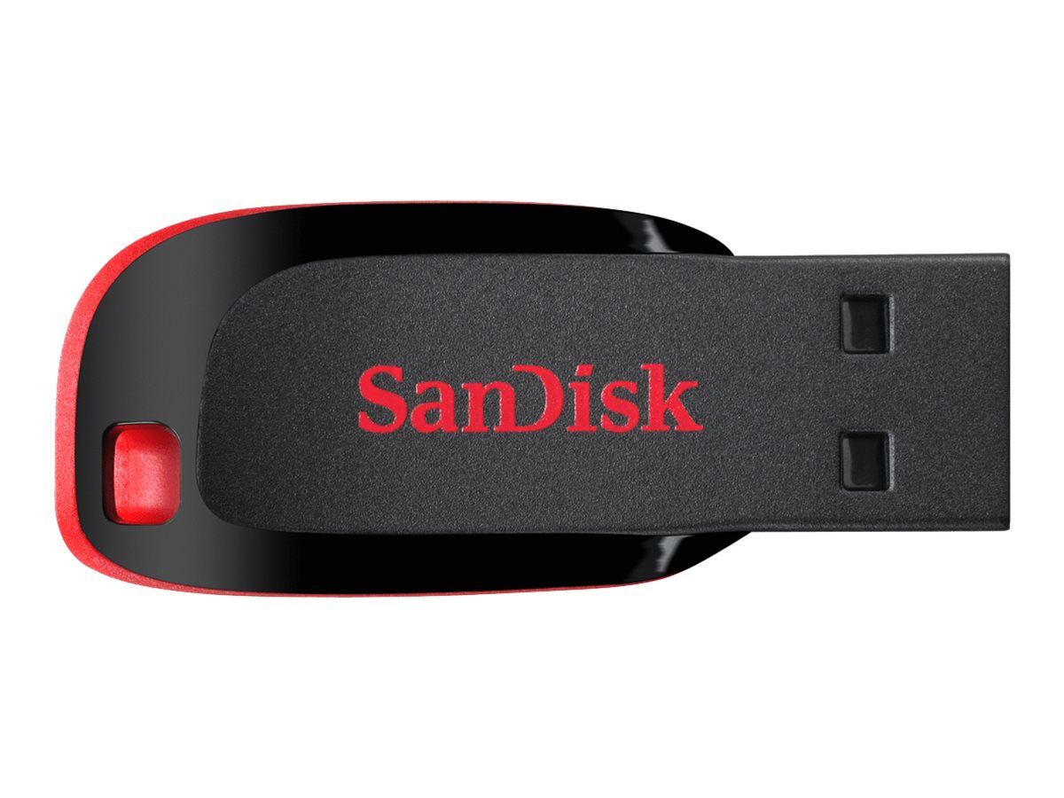 SanDisk Cruzer Blade - Unidad flash USB - 128 GB - USB - negro, rojo