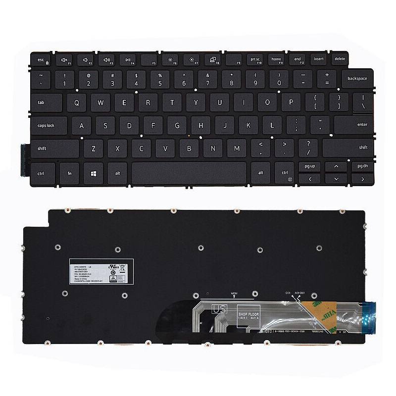 Teclado para Dell Inspiron 14-5490 5494 5494 P42E P83F Latitude 3301 3410, sin retroiluminación, Negro, Ingles