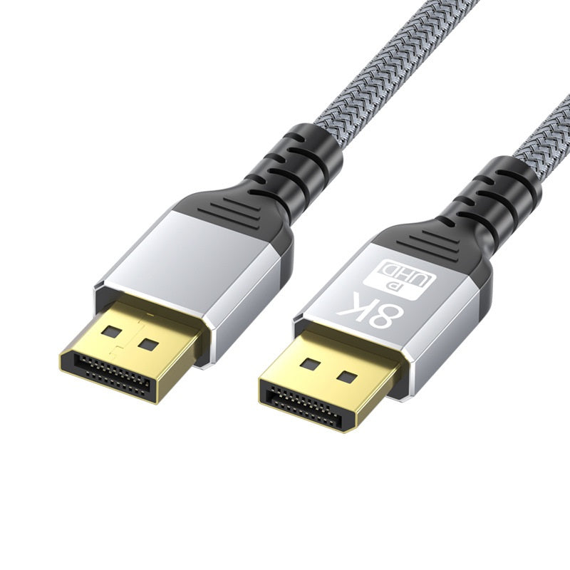 Cable DisplayPort V1.4 T-VISION Macho Macho de 3 Metros, 8K 60HZ, Trenzado gris
