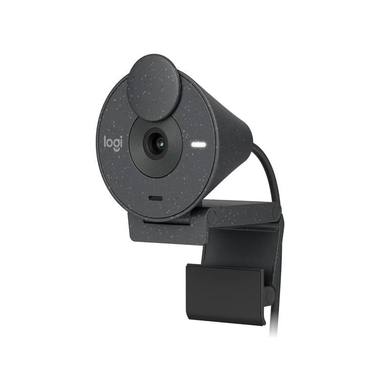 Webcam Logitech BRIO 300, Full HD 2mp, micrófono incorporado,  USB-C Plug and Play, Grafito