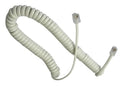 CABLE DE TELEFONO PARA AURICULAR-15PIES, ESPIRAL BLANCO